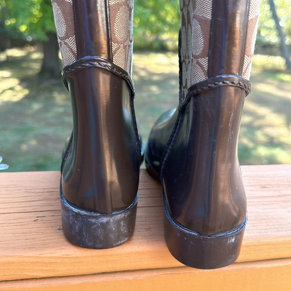 Coach Tristee Classic Logo Signature Lace Up Lined Rain Boots - Picture 13 of 16